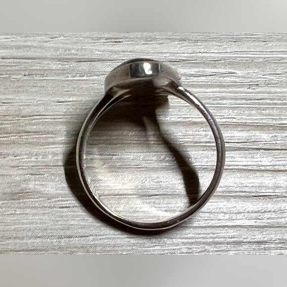 Vintage Native American Sterling Silver Turquoise Onyx & Opal Mosaic Inlay Ring - Picture 6 of 10